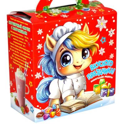 Детский новогодний подарок в картонной упаковке весом 470 грамм