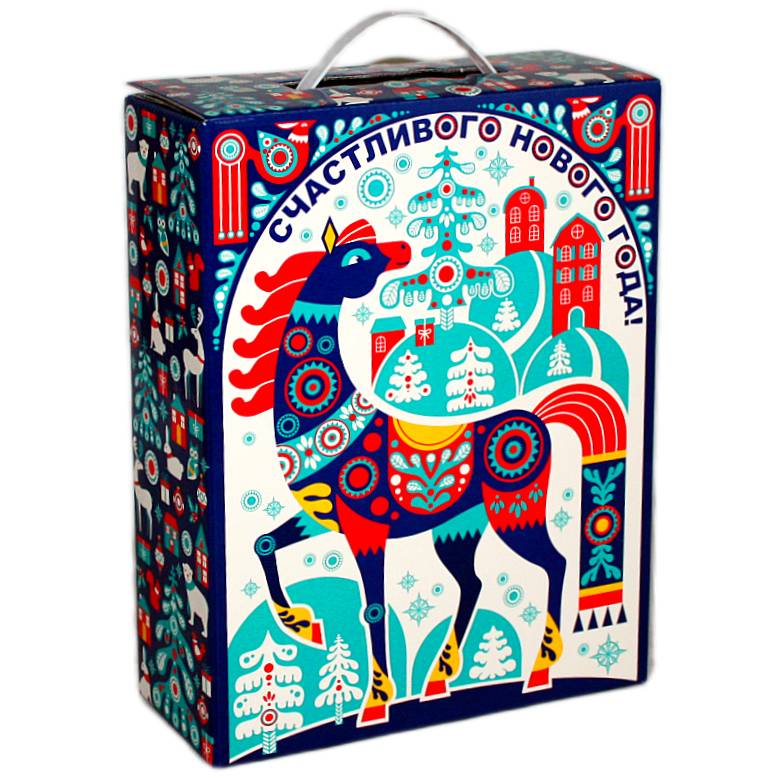 Детский подарок на Новый Год в картонной упаковке весом 3000 грамм